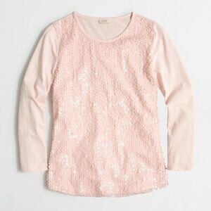 J. Crew Factory Sequin Front Blush T-Shirt